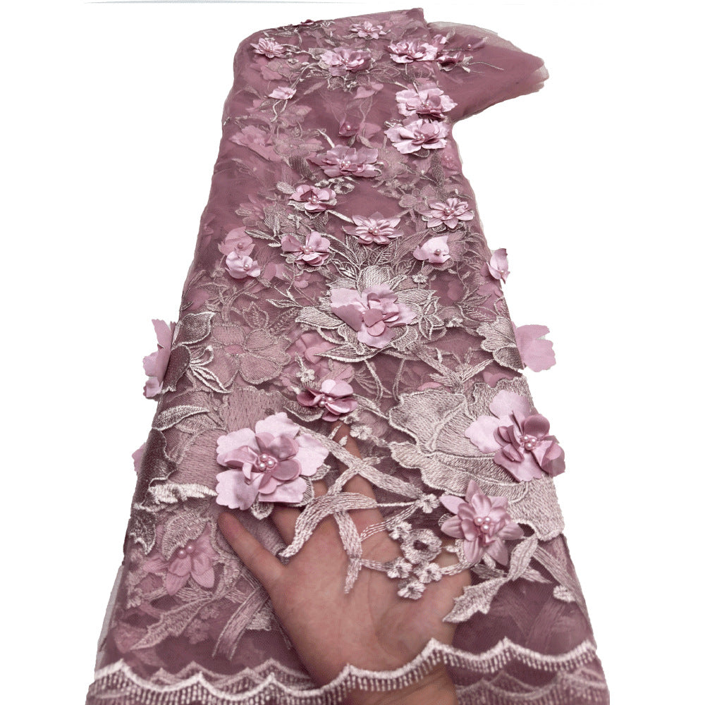 3D Sequin Embroidered Lace Fabric — fabric photo 5