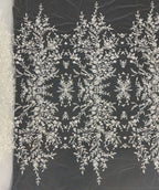 Botanical Sequin Embroidered Bridal Fabric – Design 52351 — fabric photo 6
