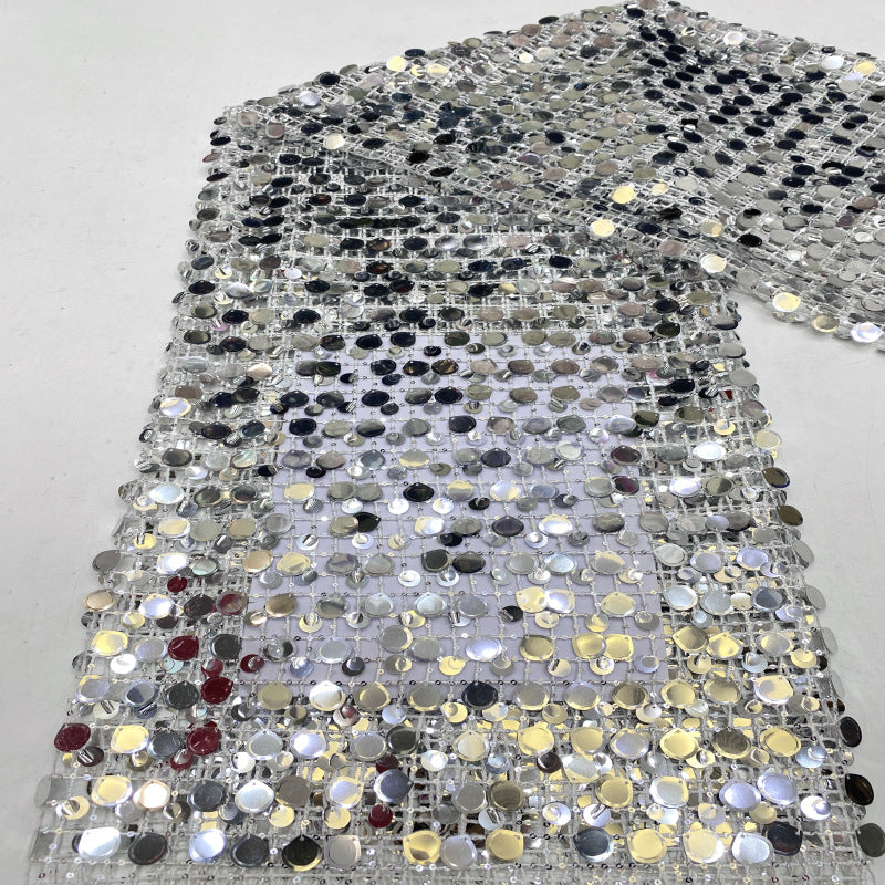 3/9/12/18 mm Sequin Embroidered Bridal Fabric — fabric photo 4