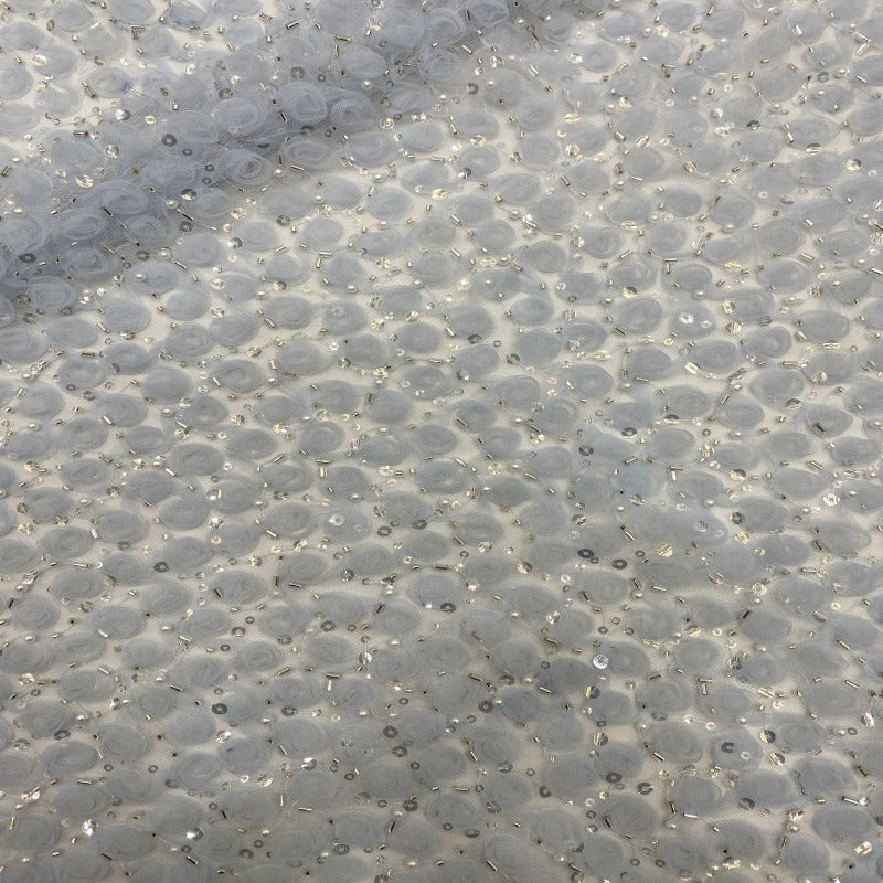 Cordwork Bugle-Bead and Sequin Embroidered Fabric — fabric photo 4