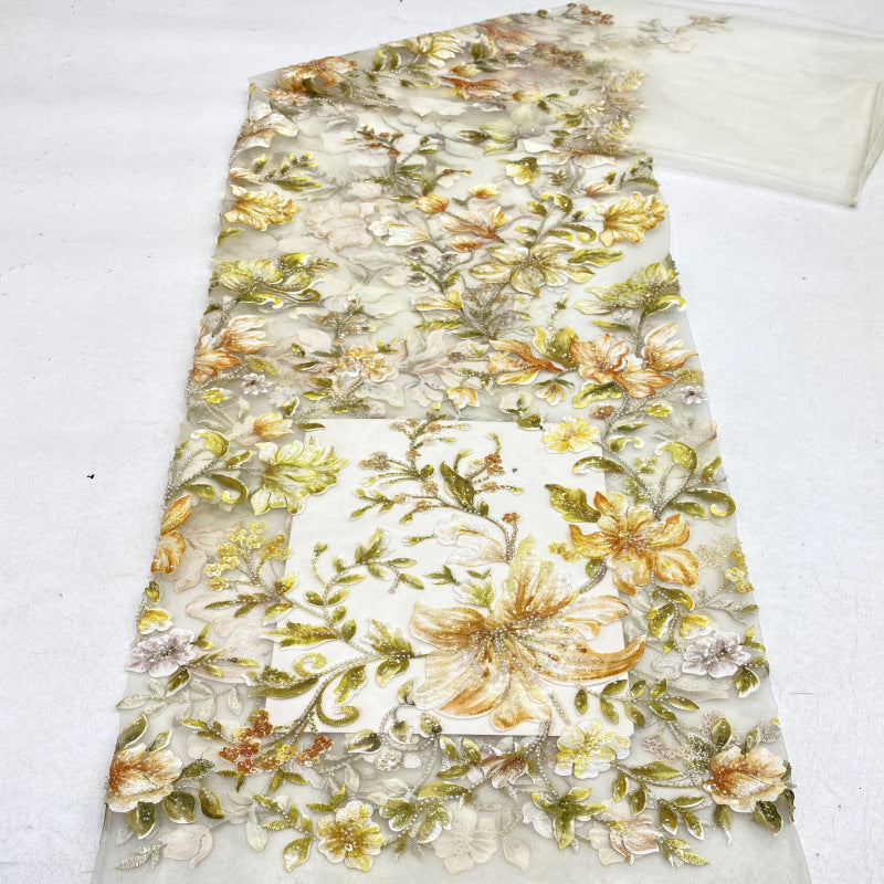 Laser Print Bead Sequin Embroidery Fabric — fabric photo 3