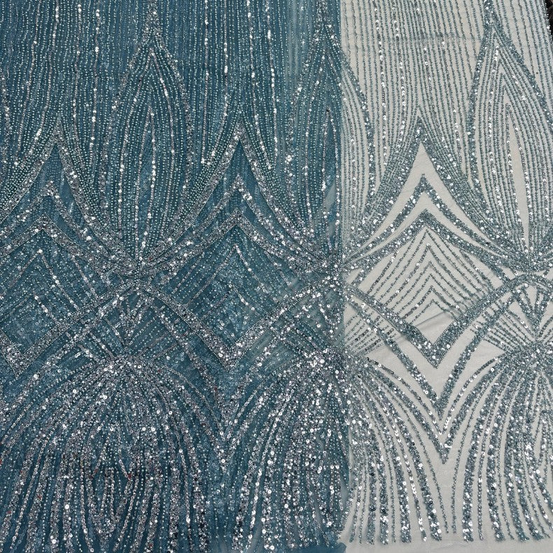 Sequin Embroidered French Lace Fabric