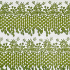 Leaf Embroidered Lace Fabric