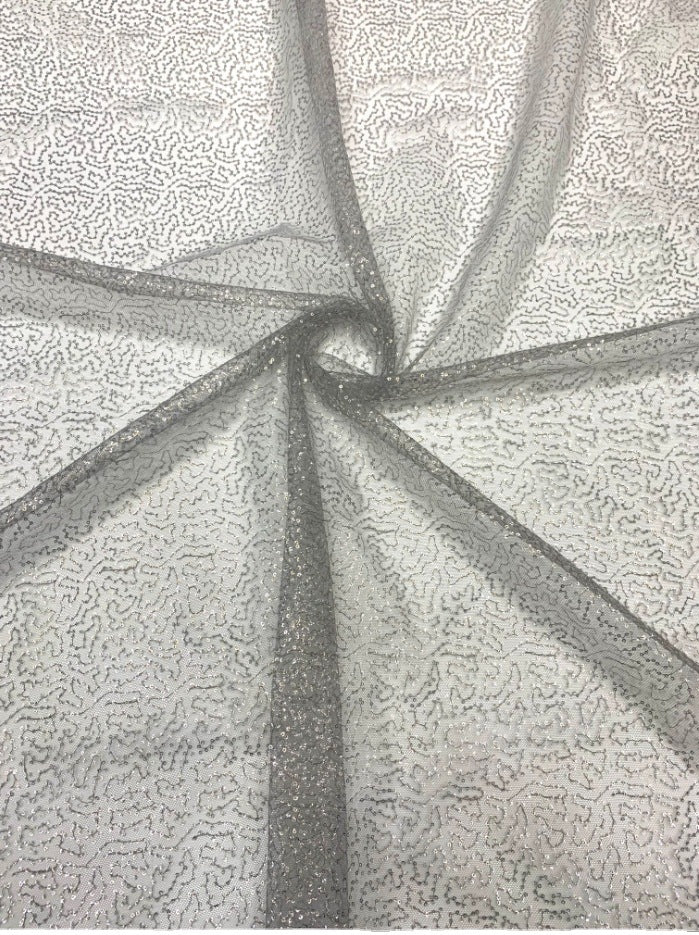 Irregular 2 mm Sequin Embroidered Irregular Mesh Fabric — fabric photo 2