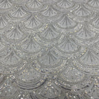 Silver Bead & 3/5mm Crystal Sequin Fabric — fabric photo 3