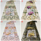 Multicolor Botanical Sequin Embroidered Bridal Fabric – Design 01823