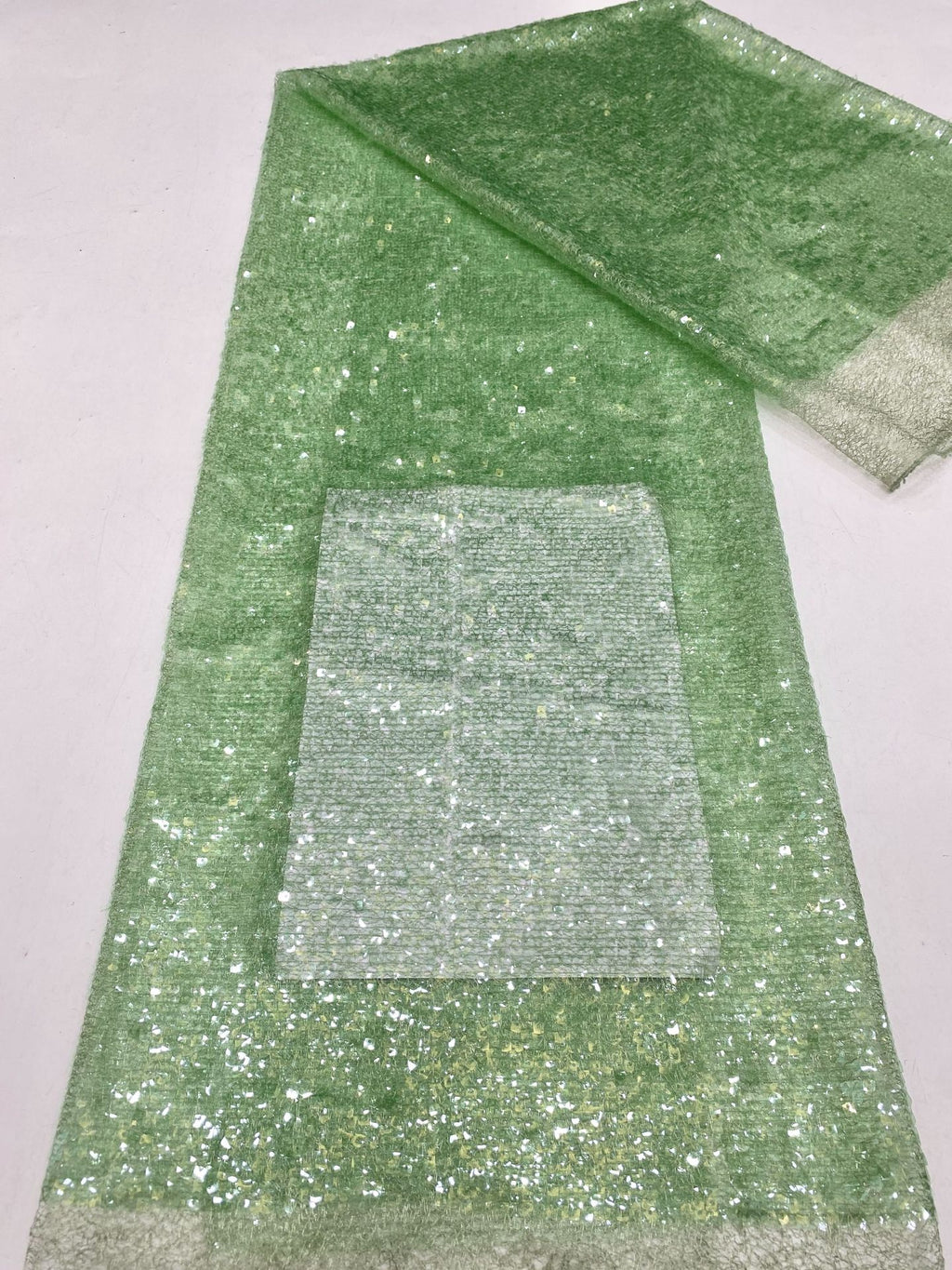 Sequin Embroidered Irregular Mesh Fabric — fabric photo 6