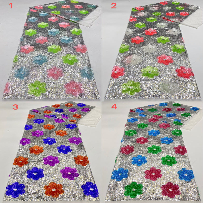 Multicolor 3/5 mm Sequin Embroidered Bridal Fabric – Design 83711