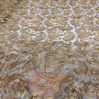 Paisley Cordwork & Gold-Thread Embroidered Bridal Fabric — fabric photo 2