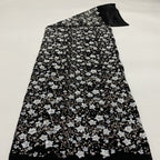Black Base Plum Blossom Double Bead 3/7mm Sequin Fabric