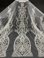 Sequin & Bubble-Bead Embroidered Bridal Fabric – Design 95295
