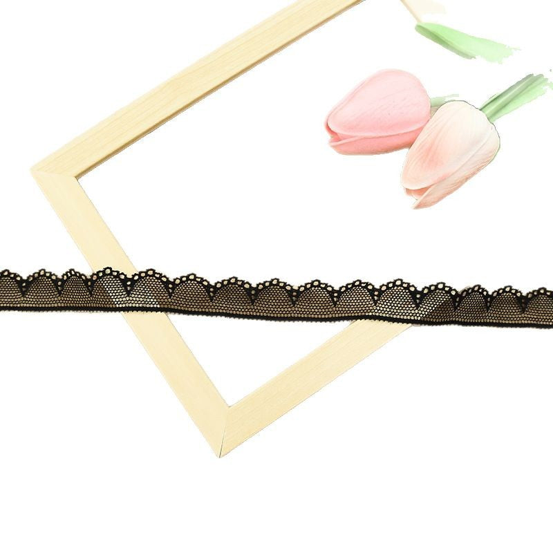 Small Floral Stretch Nylon Lace Trim — fabric photo 4