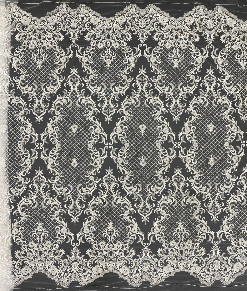 Diamond Pattern Bead Embroidery Fabric — fabric photo 6