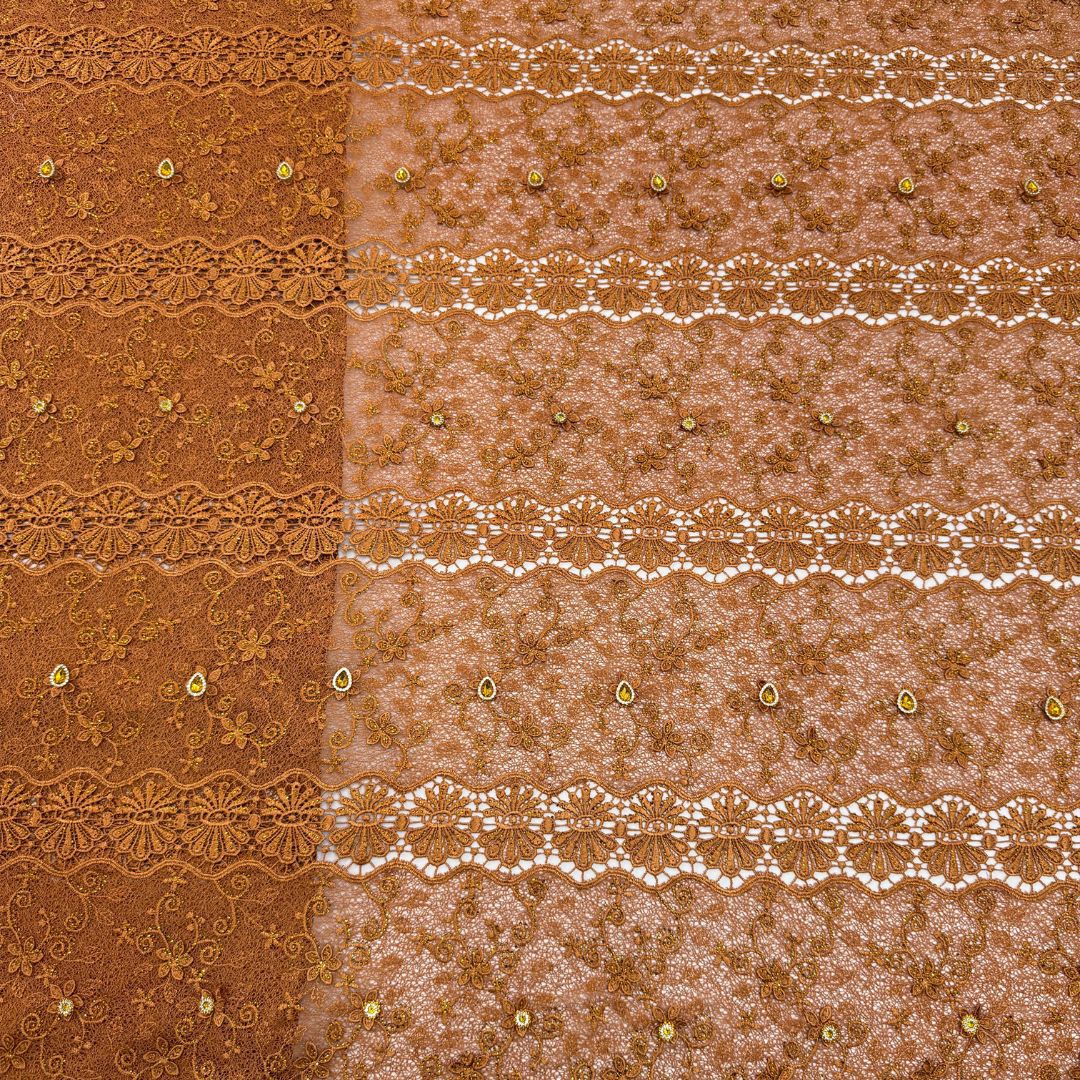 Embroidered Water-Soluble Guipure Lace Fabric – Design 04383