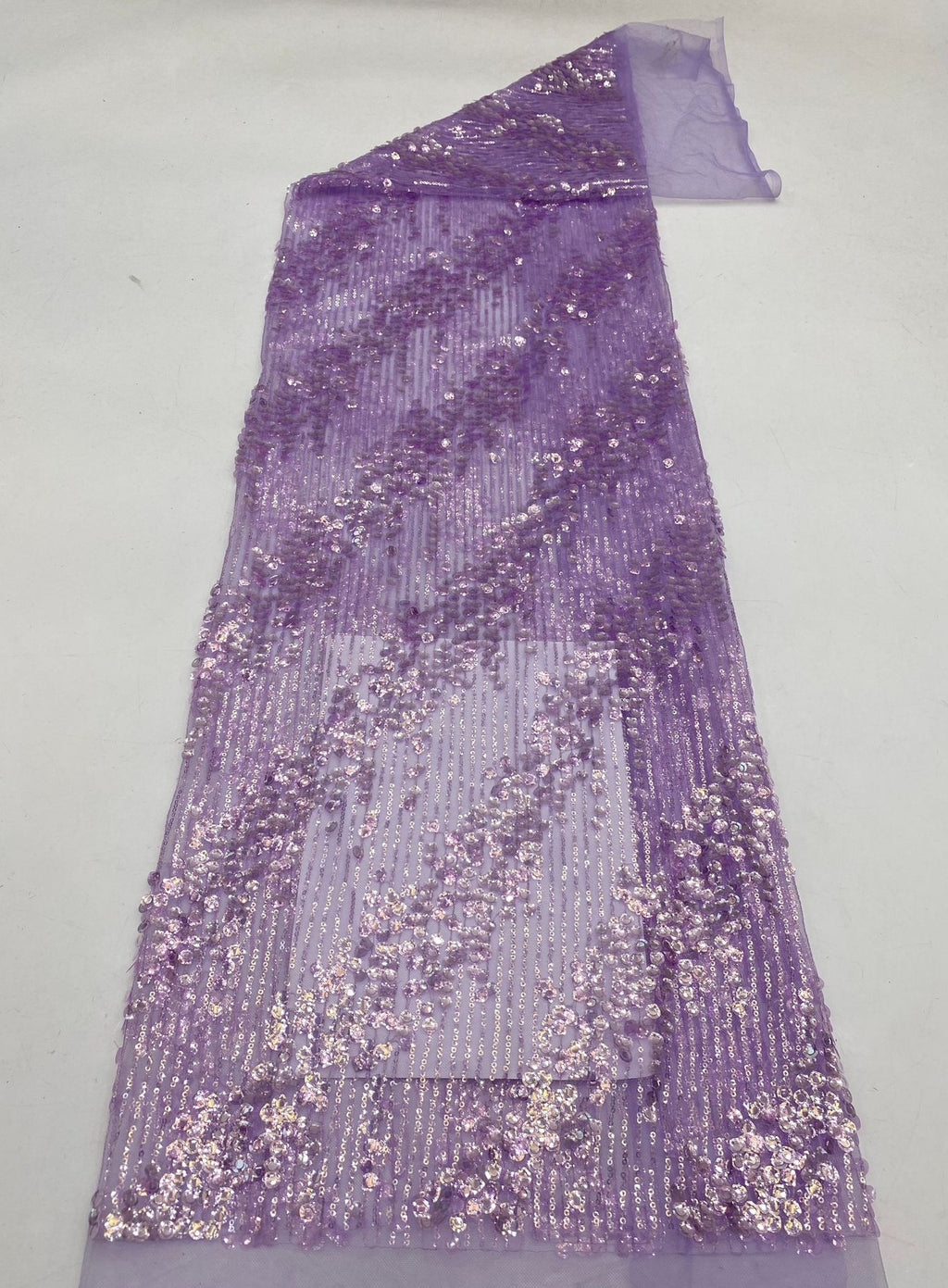 Oval Sequin Embroidered Mesh Fabric — fabric photo 3
