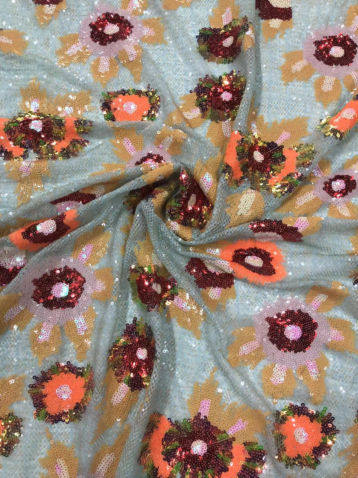 Multicolor 2/3/4 mm Sequin Embroidered Mesh Fabric — fabric photo 6