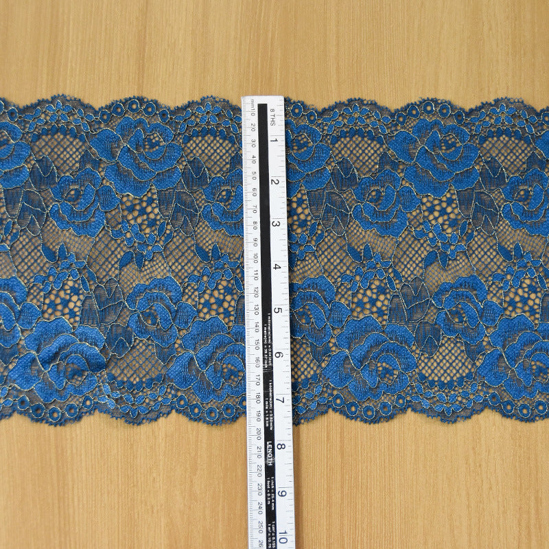 Floral Textured Stretch Lace Trim 18 cm