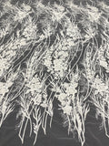 Floral Bead & Sequin Embroidered Bridal Fabric — fabric photo 6