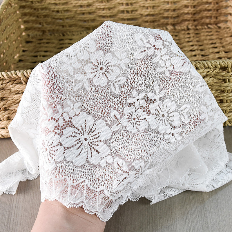 Small Floral Double-Scallop Textured Stretch Lace Trim 23 cm