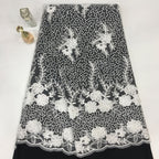 Rose Cordwork and Sequin Embroidered Fabric — fabric photo 6