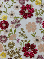 Multicolor Thread Bead & Sequin Embroidered Fabric — fabric photo 2