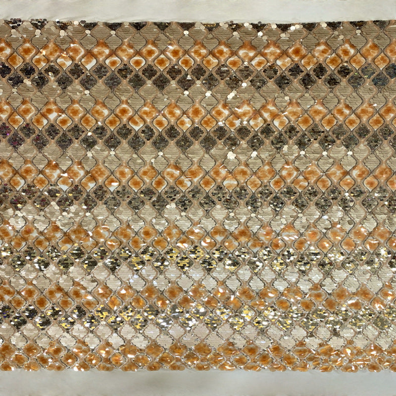 Heavy Multisize Sequin Embroidered Stretch Mesh — fabric photo 2