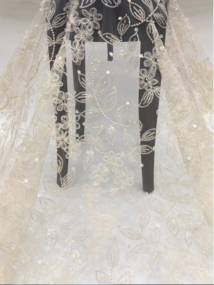 Beaded Sequin Embroidery Fabric for Dresses — fabric photo 4