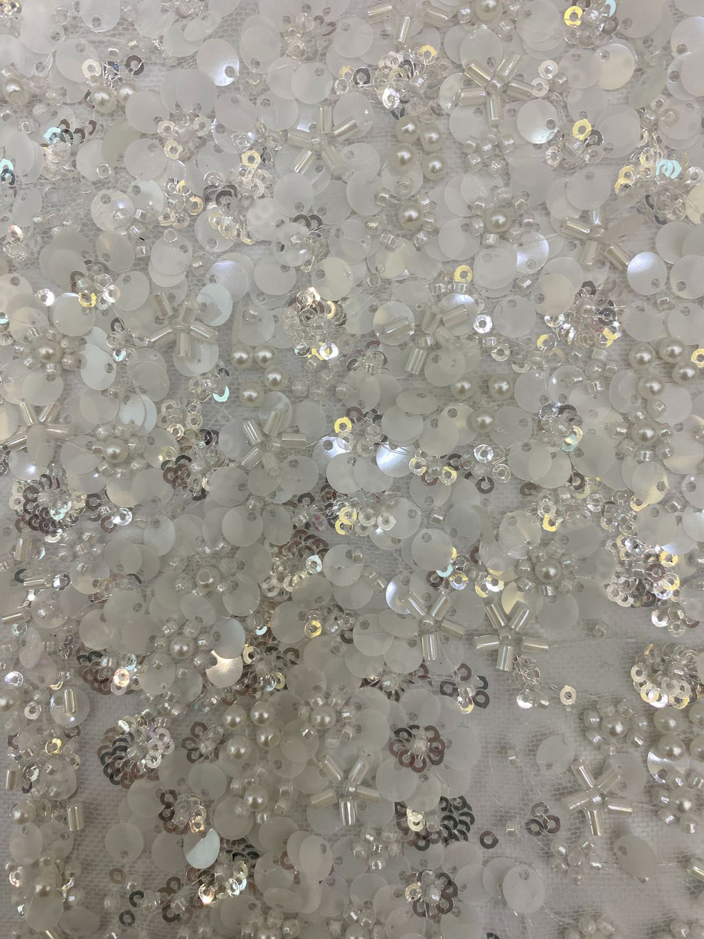 Sequin & Bugle-Bead Embroidered Bridal Fabric – Design 29151 — fabric photo 5