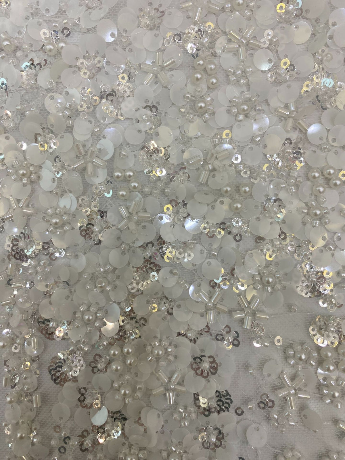 Sequin & Bugle-Bead Embroidered Bridal Fabric – Design 29151 — fabric photo 5