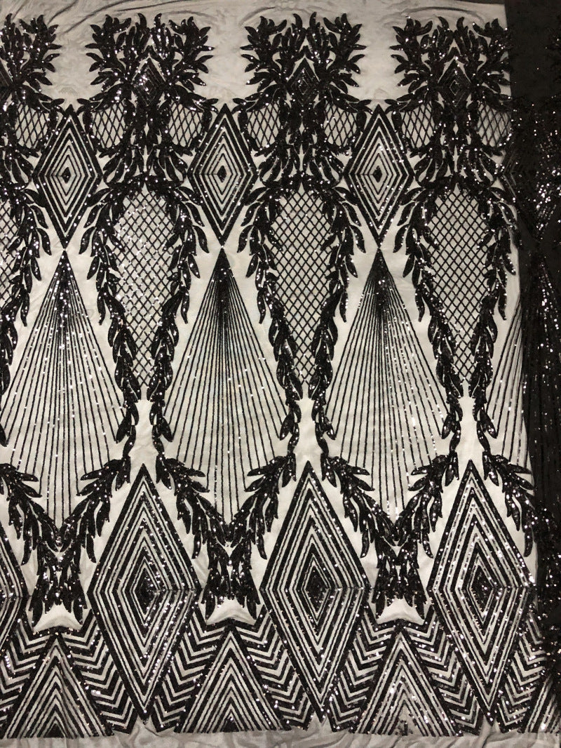 Stretch Mesh with 3mm Sequin Embroidery — fabric photo 6