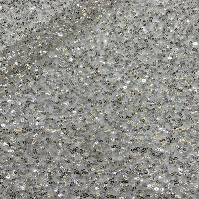 Irregular Mesh Bead and 3/4 mm Crystal Sequin Fabric