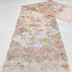 Dandelion Printed Bead Sequin Embroidery Fabric — fabric photo 4