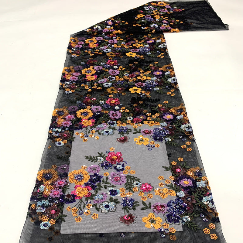 Multicolor Sequin Embroidered Mesh Fabric for Dresses — fabric photo 5