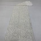 3/7 mm Sequin & Bubble-Bead Embroidered Velvet-Base Fabric — fabric photo 4
