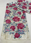 Peony Motif Colorful Laminated Sequin Fabric — fabric photo 6
