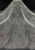 Wavy Bugle Bead & 3/4mm Sequin Embroidery Fabric — fabric photo 6
