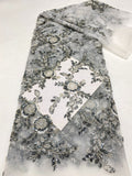 Heavy Sequin & Bugle-Bead Embroidered Bridal Fabric – Design 28351 — fabric photo 6