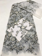 Heavy Sequin & Bugle-Bead Embroidered Bridal Fabric – Design 28351 — fabric photo 6
