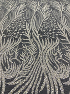 Foam Bead & Sequin Embroidered Bridal Fabric — fabric photo 6
