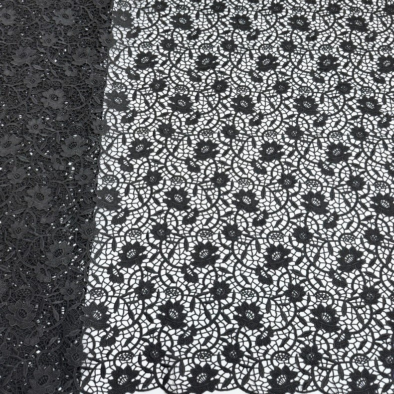 Polyester Floral Cutwork Embroidered Fabric – Per Yard
