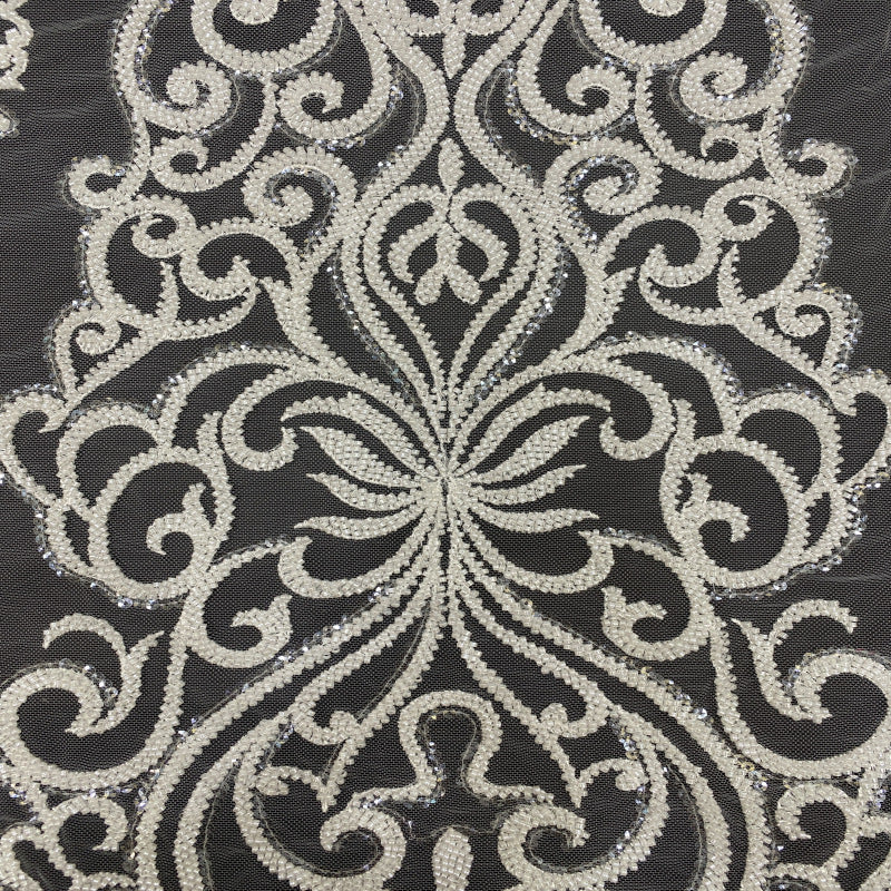 Heavy Symmetrical Bead Sequin Bridal Fabric — fabric photo 4