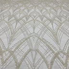 Heavy Raised Bead and Sequin Bridal Embroidery Fabric — fabric photo 3
