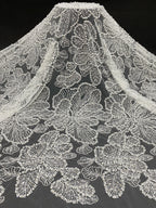 Heavy Foam Bead Sequin Embroidered Bridal Fabric — fabric photo 6