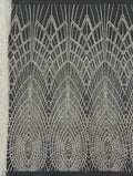 Crystal-Look Sequin & Silver-Bead Embroidered Bridal Fabric — fabric photo 6