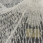 Mixed-Size Foam Bead Sequin Embroidered Bridal Fabric — fabric photo 5