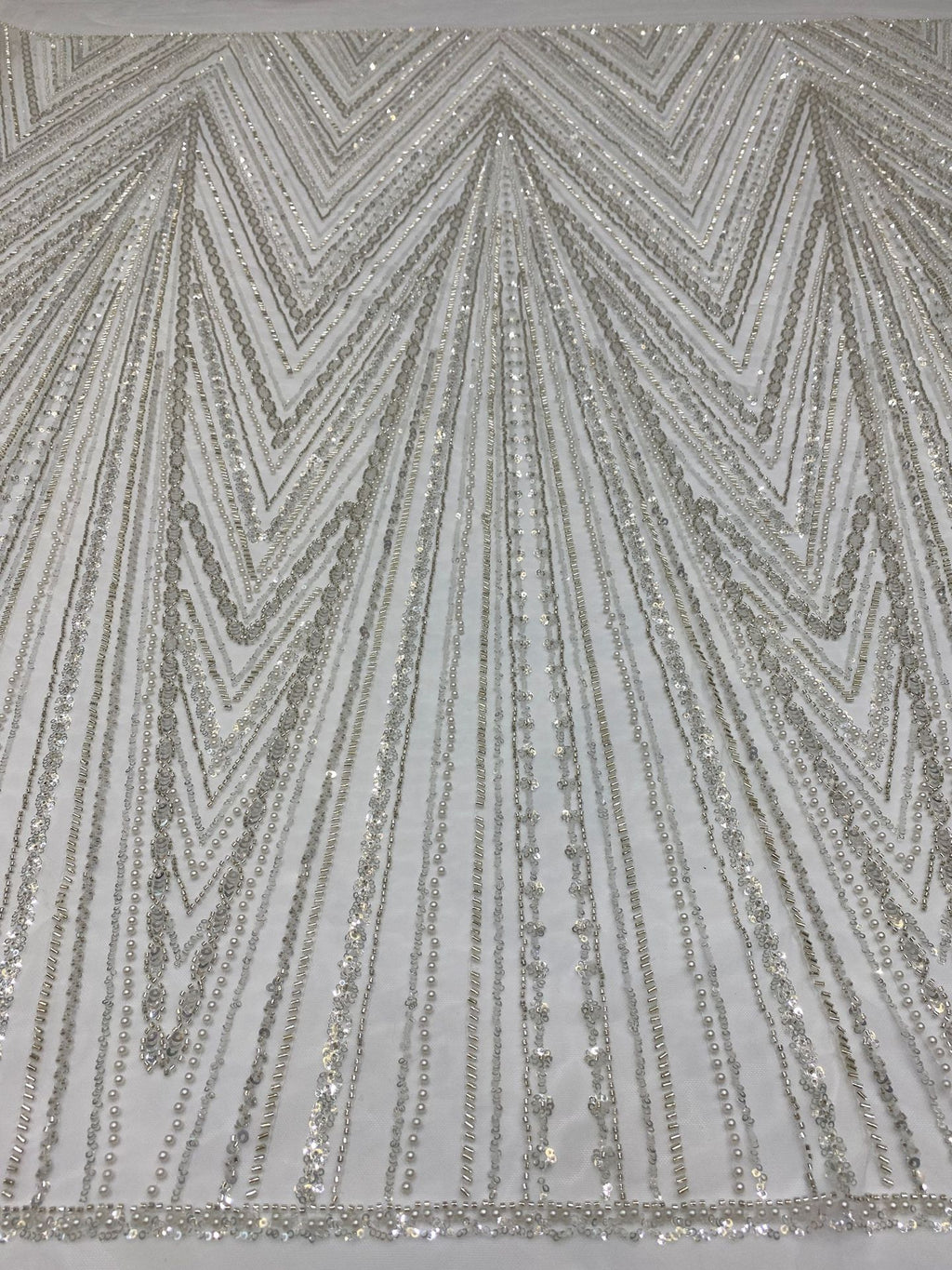 3D Triple-Bead & 3/5 mm Sequin Embroidered Fabric — fabric photo 5