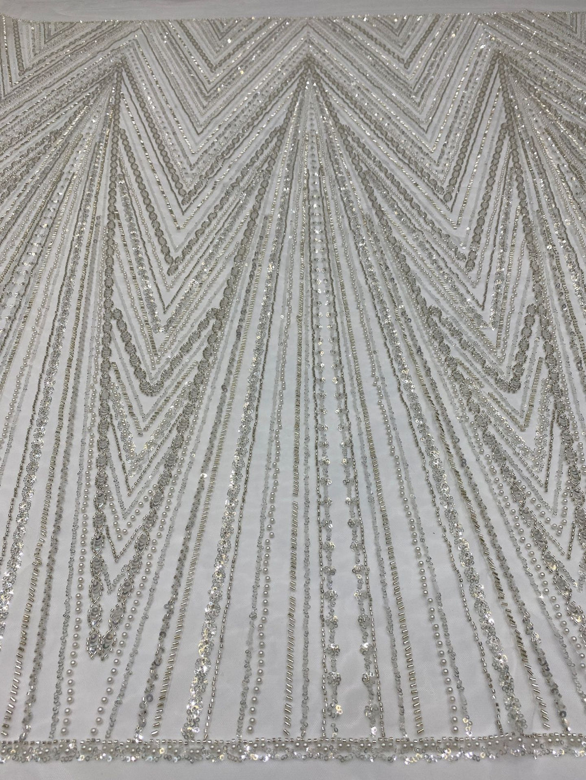 3D Triple-Bead & 3/5 mm Sequin Embroidered Fabric — fabric photo 5