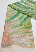 Printed Ribbon Bugle Bead Sequin Fabric — fabric photo 6