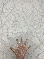 Heavy Bead Foam Sequin Embroidered Fabric — fabric photo 4