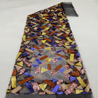 Geometric Sequin Embroidered Bridal Fabric — fabric photo 4